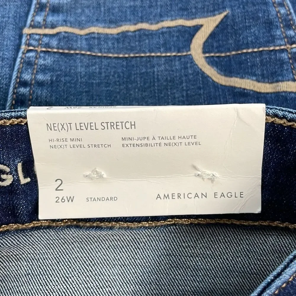 American Eagle Hi Rise Denim Mini Skirt. Size 2. New with Tags.